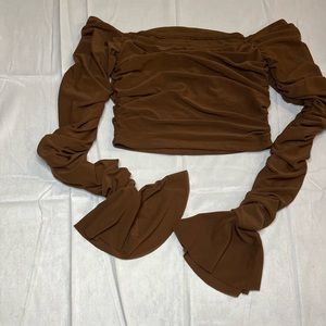 Fashionova mesh ruched top L